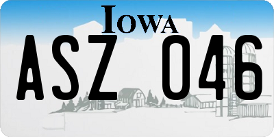 IA license plate ASZ046