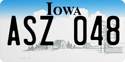 IA license plate ASZ048