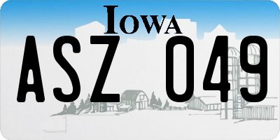IA license plate ASZ049