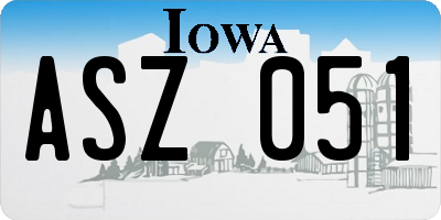 IA license plate ASZ051