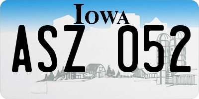 IA license plate ASZ052