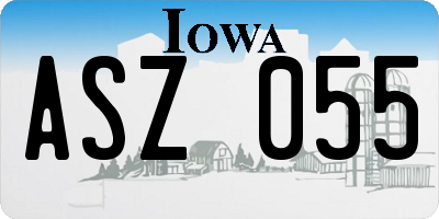 IA license plate ASZ055