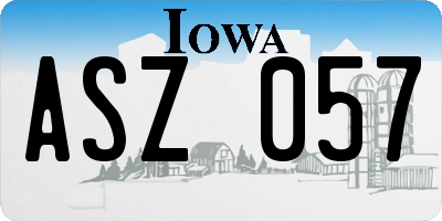 IA license plate ASZ057