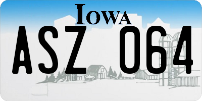 IA license plate ASZ064