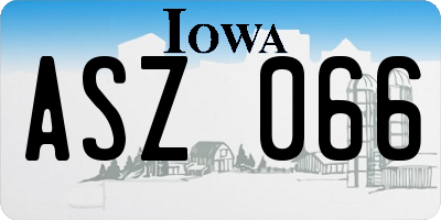 IA license plate ASZ066