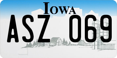 IA license plate ASZ069