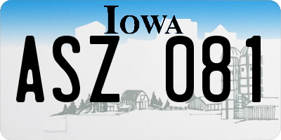 IA license plate ASZ081
