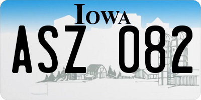 IA license plate ASZ082