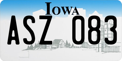 IA license plate ASZ083