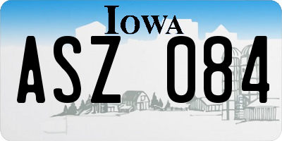 IA license plate ASZ084