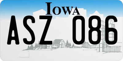 IA license plate ASZ086