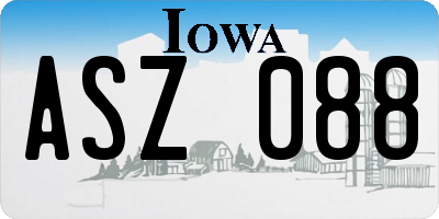 IA license plate ASZ088