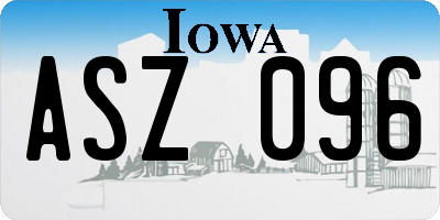 IA license plate ASZ096