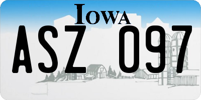 IA license plate ASZ097