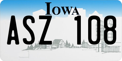 IA license plate ASZ108