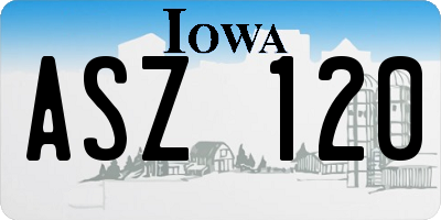 IA license plate ASZ120