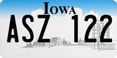 IA license plate ASZ122