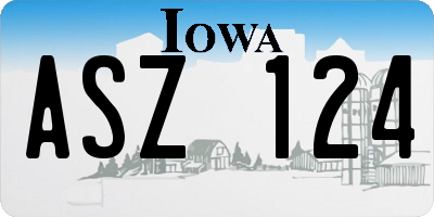 IA license plate ASZ124