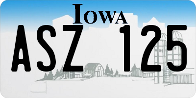 IA license plate ASZ125