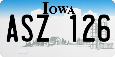 IA license plate ASZ126
