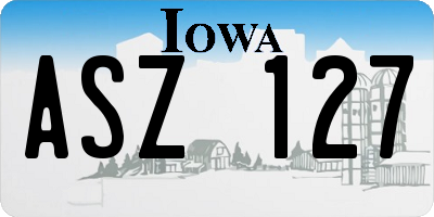 IA license plate ASZ127