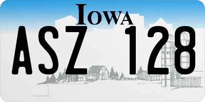 IA license plate ASZ128