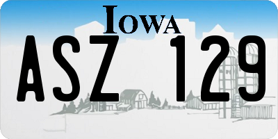 IA license plate ASZ129