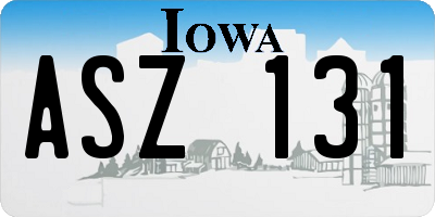 IA license plate ASZ131