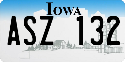 IA license plate ASZ132