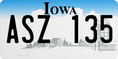 IA license plate ASZ135