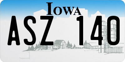 IA license plate ASZ140