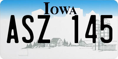 IA license plate ASZ145