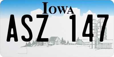 IA license plate ASZ147
