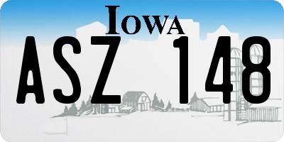 IA license plate ASZ148