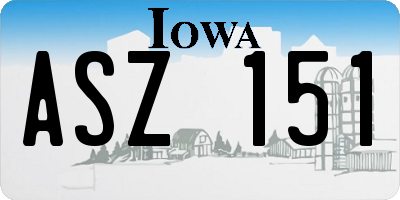IA license plate ASZ151