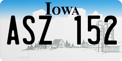IA license plate ASZ152