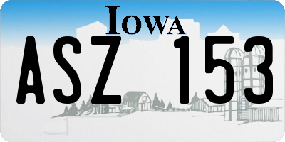 IA license plate ASZ153