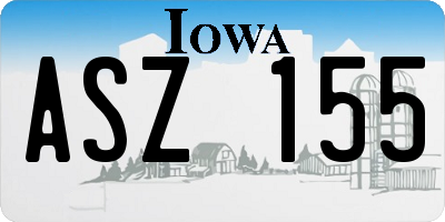 IA license plate ASZ155