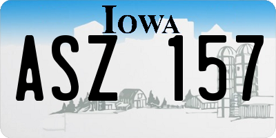 IA license plate ASZ157