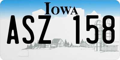 IA license plate ASZ158