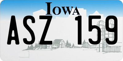 IA license plate ASZ159