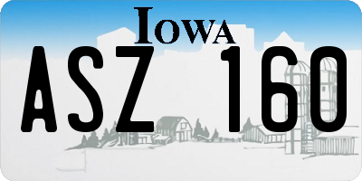 IA license plate ASZ160