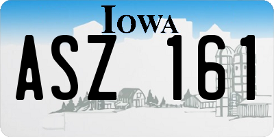 IA license plate ASZ161