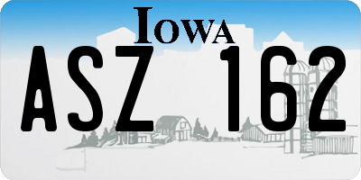 IA license plate ASZ162