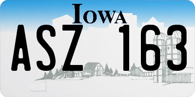IA license plate ASZ163