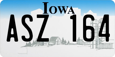 IA license plate ASZ164