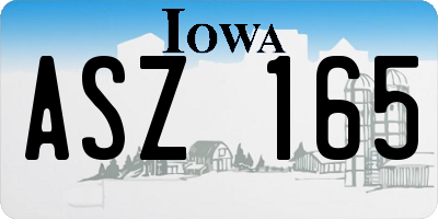 IA license plate ASZ165
