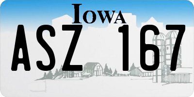 IA license plate ASZ167