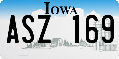 IA license plate ASZ169