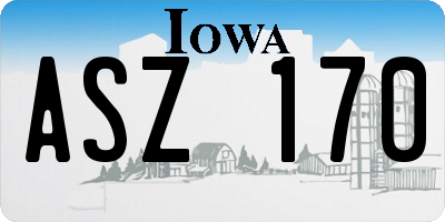 IA license plate ASZ170